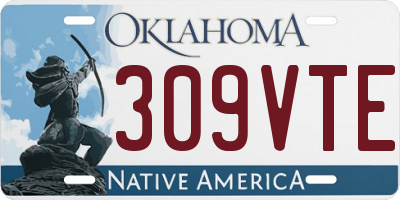 OK license plate 309VTE