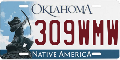 OK license plate 309WMW