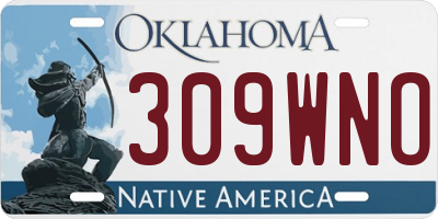 OK license plate 309WNO