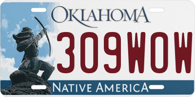 OK license plate 309WOW