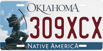 OK license plate 309XCX