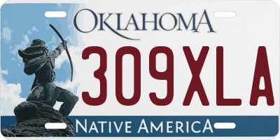 OK license plate 309XLA