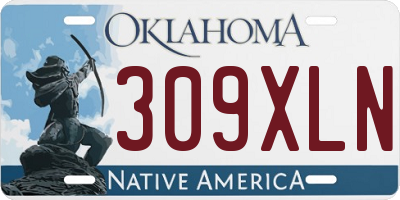OK license plate 309XLN