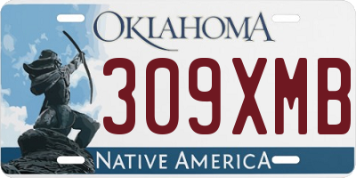 OK license plate 309XMB