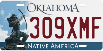 OK license plate 309XMF