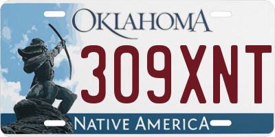 OK license plate 309XNT