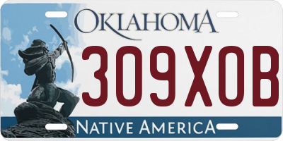 OK license plate 309XOB