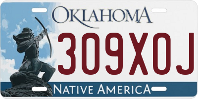 OK license plate 309XOJ