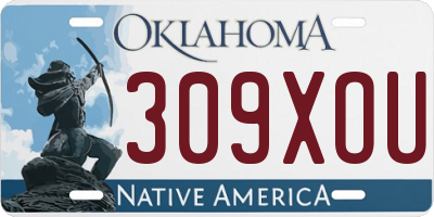 OK license plate 309XOU