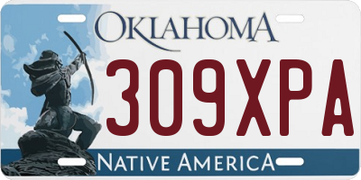 OK license plate 309XPA
