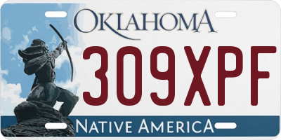 OK license plate 309XPF