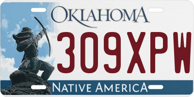 OK license plate 309XPW