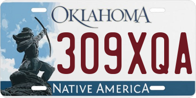 OK license plate 309XQA