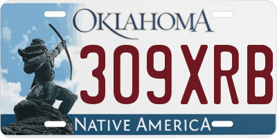 OK license plate 309XRB