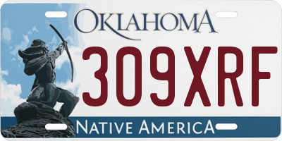 OK license plate 309XRF