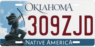 OK license plate 309ZJD