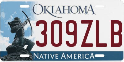 OK license plate 309ZLB
