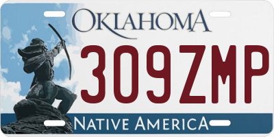 OK license plate 309ZMP