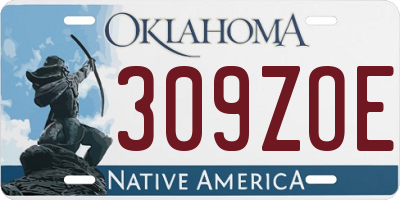 OK license plate 309ZOE