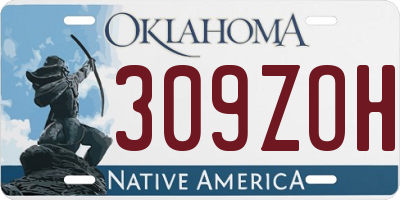 OK license plate 309ZOH