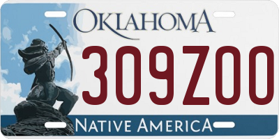 OK license plate 309ZOO