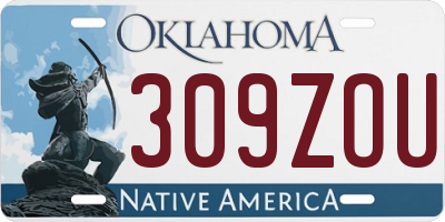 OK license plate 309ZOU