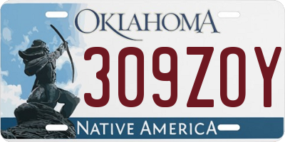 OK license plate 309ZOY
