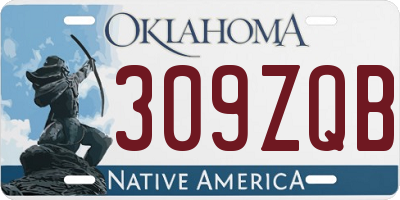 OK license plate 309ZQB