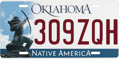 OK license plate 309ZQH
