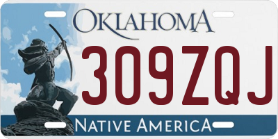 OK license plate 309ZQJ