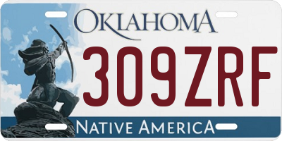 OK license plate 309ZRF