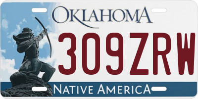 OK license plate 309ZRW
