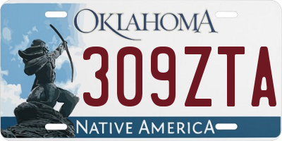 OK license plate 309ZTA