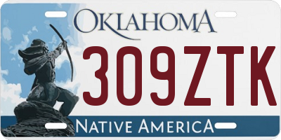 OK license plate 309ZTK