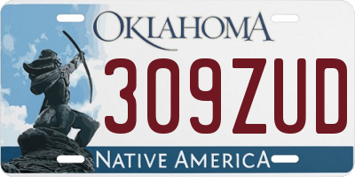 OK license plate 309ZUD