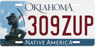 OK license plate 309ZUP