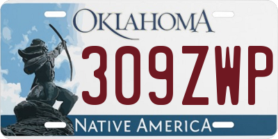 OK license plate 309ZWP