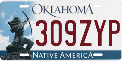 OK license plate 309ZYP