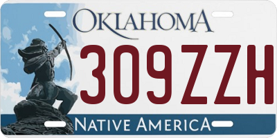 OK license plate 309ZZH