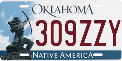 OK license plate 309ZZY
