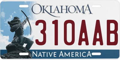 OK license plate 310AAB