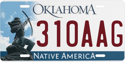 OK license plate 310AAG