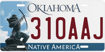 OK license plate 310AAJ