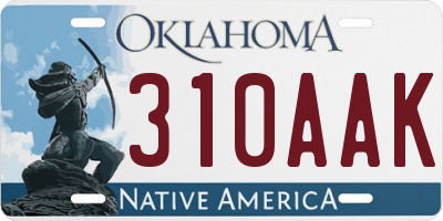 OK license plate 310AAK
