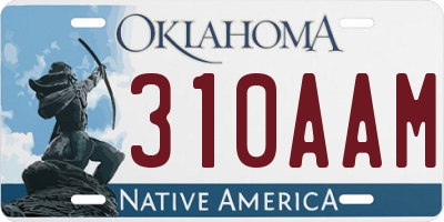 OK license plate 310AAM