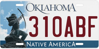 OK license plate 310ABF