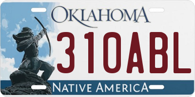 OK license plate 310ABL