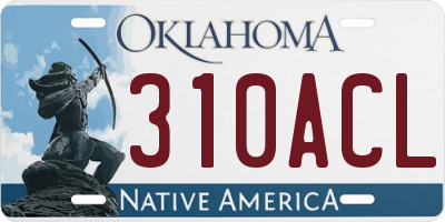 OK license plate 310ACL
