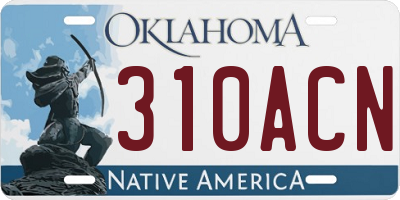 OK license plate 310ACN
