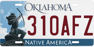 OK license plate 310AFZ